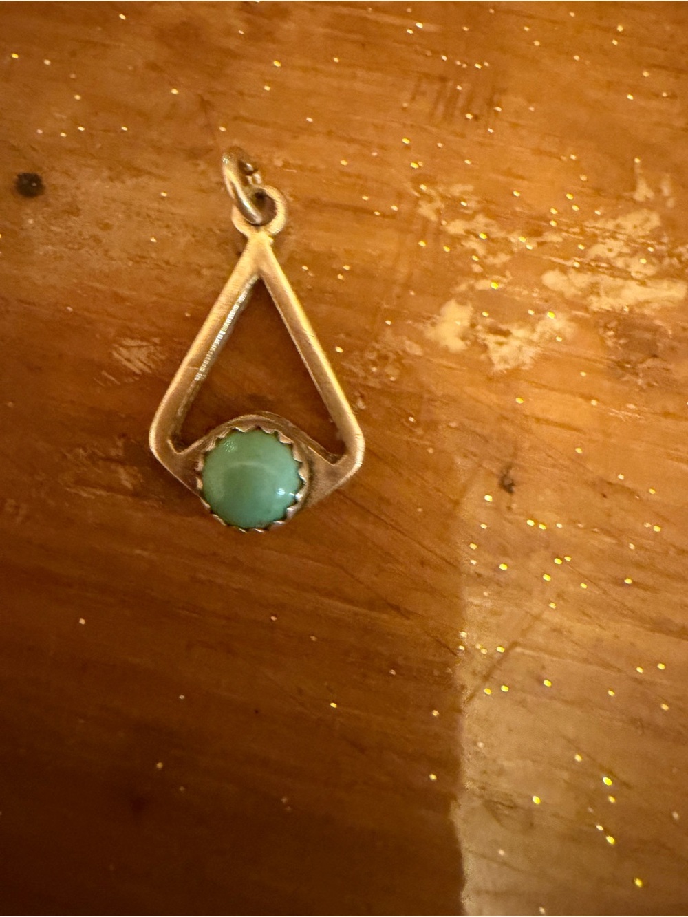 Sterling Teardrop Pendant or charm with Turquoise Stone